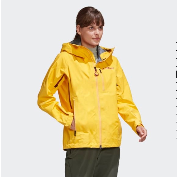Adidas Jackets \u0026 Coats | Adidas Terrex Techrock Rugged GORE-TEX Hooded Rain Jacket Yellow Small GK3167 | Color: Yellow | Size: S | Pm-83326718's
